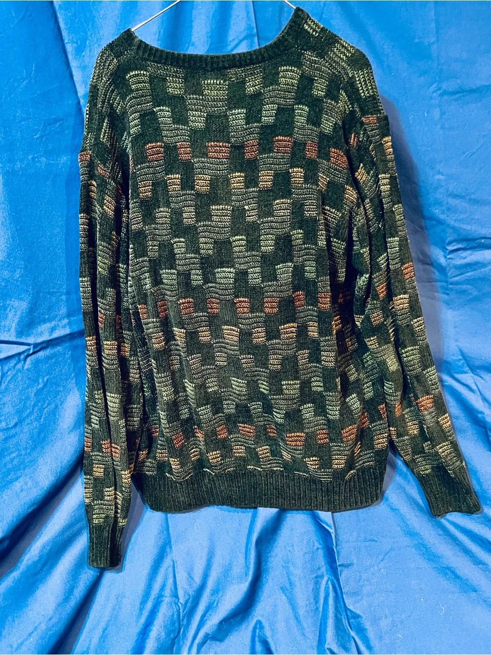 Dockers XL Dark Green Multicolor Pattern Crewneck Men’s Pullover Sweater